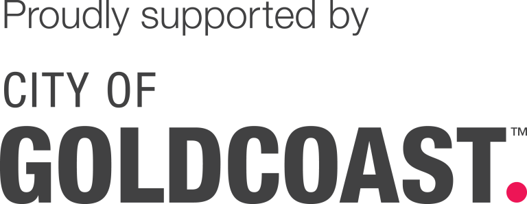 Proudly Supported By City Of Goldcoast Stacked Solid Dark